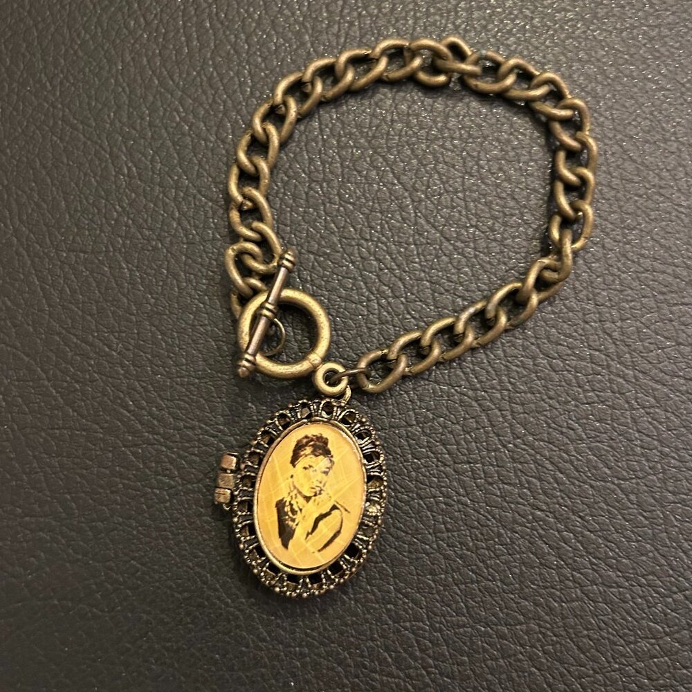 Audrey Hepburn locket chain bracelet